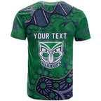 Personalized Newcastle Knights T Shirt Aboriginal Pattern with Graffiti Style Design