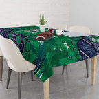 Personalized Newcastle Knights Tablecloth Aboriginal Pattern with Graffiti Style Design