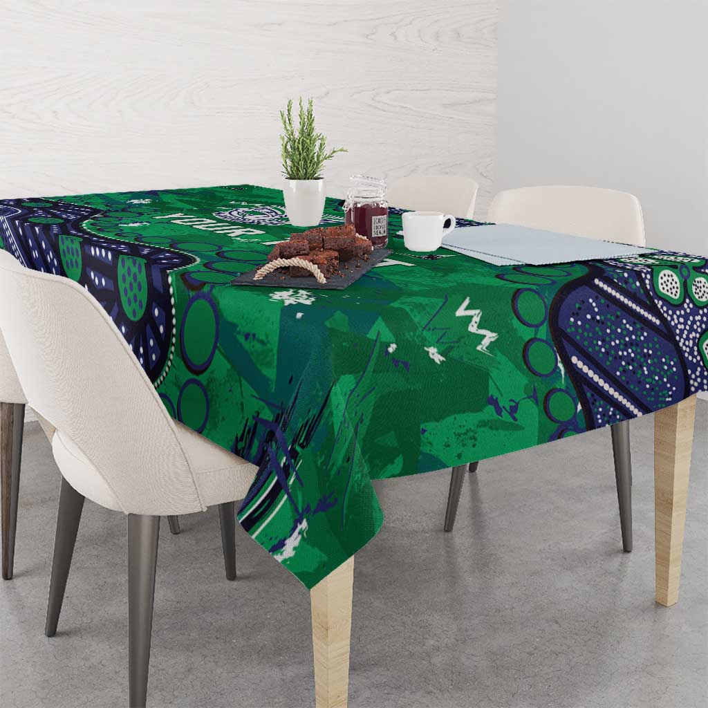 Personalized Newcastle Knights Tablecloth Aboriginal Pattern with Graffiti Style Design