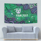 Personalized Newcastle Knights Tapestry Aboriginal Pattern with Graffiti Style Design