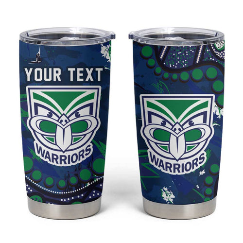 Personalized Newcastle Knights Tumbler Cup Aboriginal Pattern with Graffiti Style Design