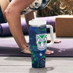Personalized Newcastle Knights Tumbler With Handle Aboriginal Pattern with Graffiti Style Design