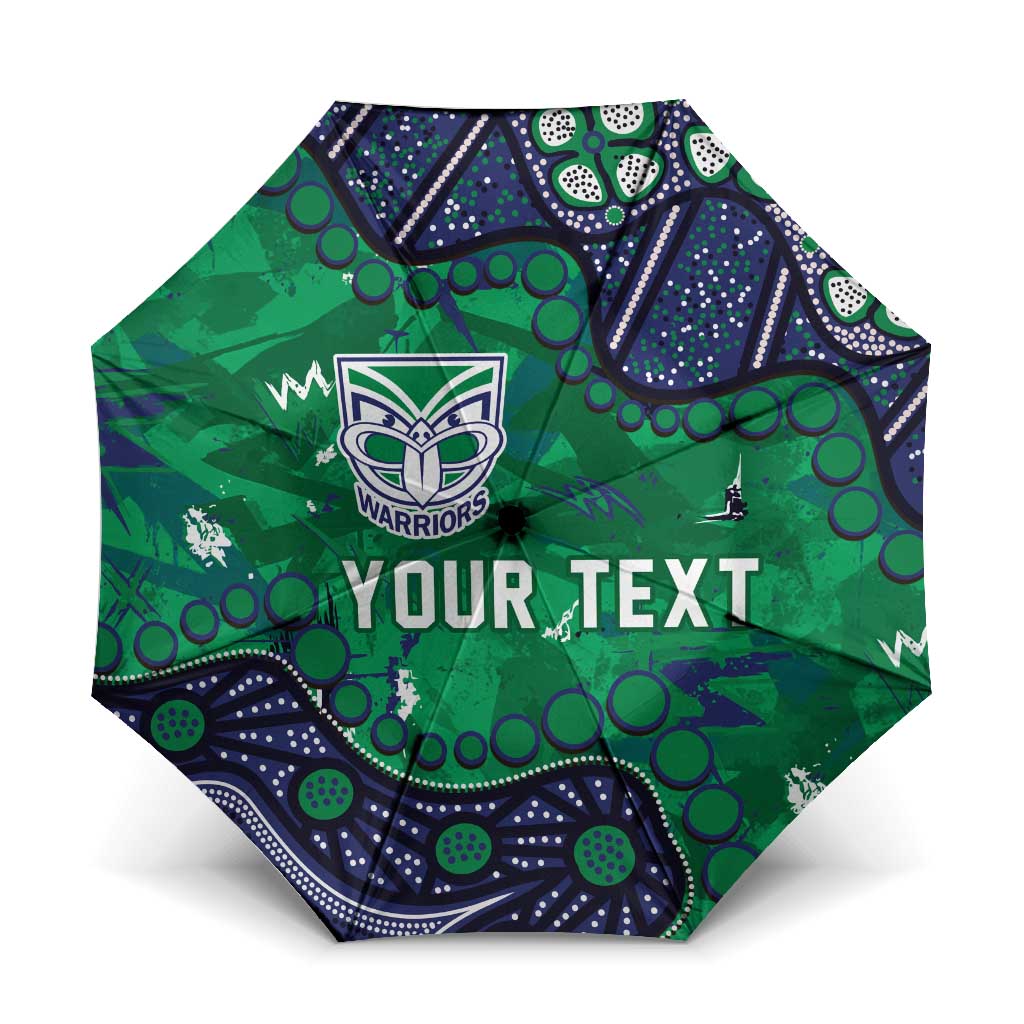 Personalized Newcastle Knights Umbrella Aboriginal Pattern with Graffiti Style Design