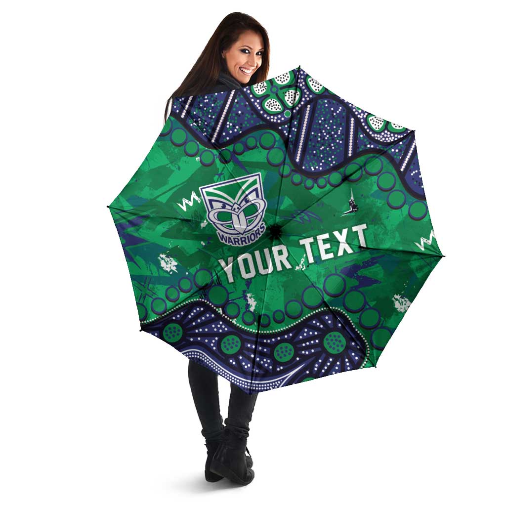 Personalized Newcastle Knights Umbrella Aboriginal Pattern with Graffiti Style Design