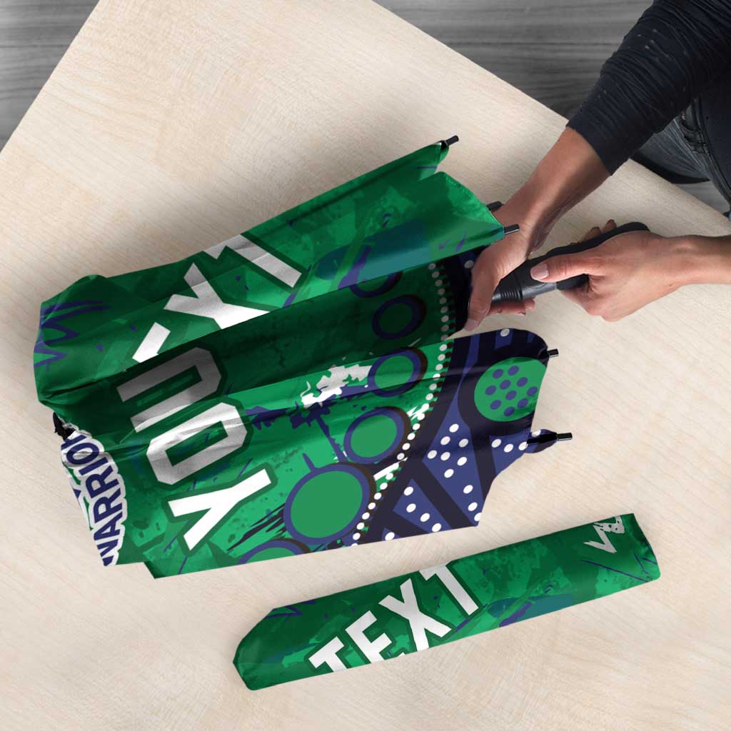 Personalized Newcastle Knights Umbrella Aboriginal Pattern with Graffiti Style Design