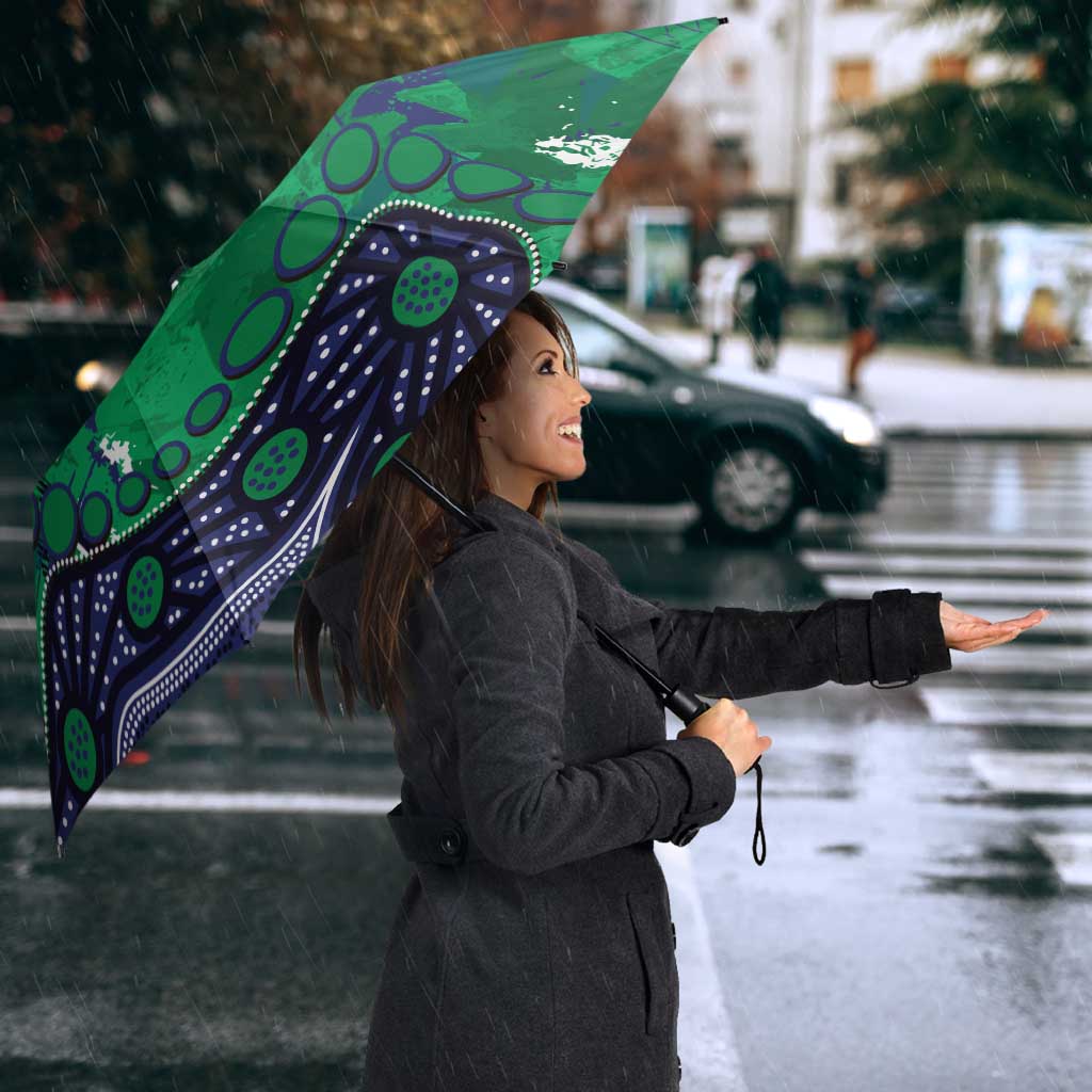 Personalized Newcastle Knights Umbrella Aboriginal Pattern with Graffiti Style Design