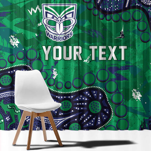 Personalized Newcastle Knights Window Curtain Aboriginal Pattern with Graffiti Style Design