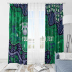 Personalized Newcastle Knights Window Curtain Aboriginal Pattern with Graffiti Style Design
