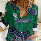 Personalized Newcastle Knights Women Casual Shirt Aboriginal Pattern with Graffiti Style Design
