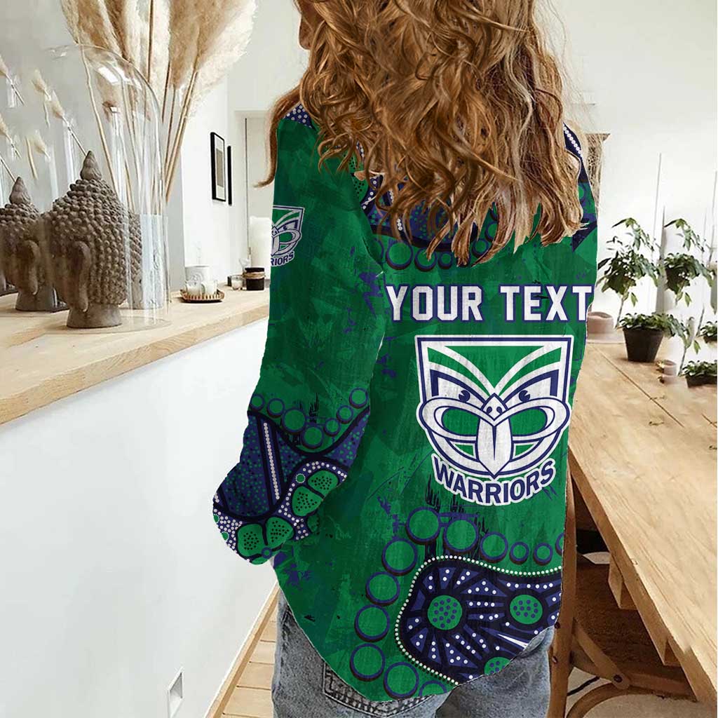 Personalized Newcastle Knights Women Casual Shirt Aboriginal Pattern with Graffiti Style Design