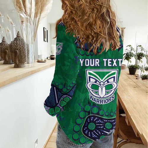 Personalized Newcastle Knights Women Casual Shirt Aboriginal Pattern with Graffiti Style Design