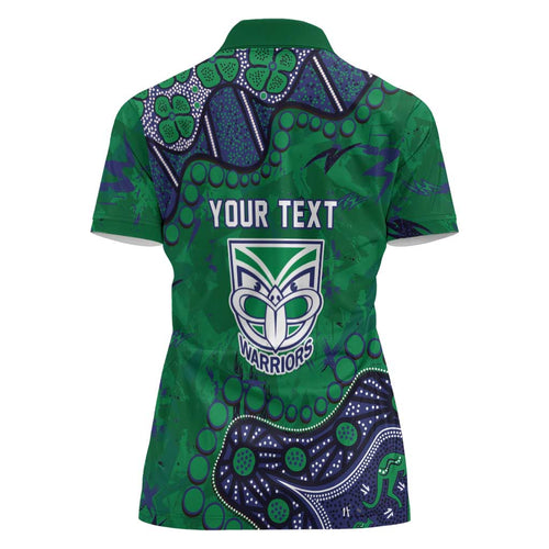 Personalized Newcastle Knights Women Polo Shirt Aboriginal Pattern with Graffiti Style Design
