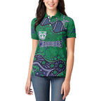 Personalized Newcastle Knights Women Polo Shirt Aboriginal Pattern with Graffiti Style Design