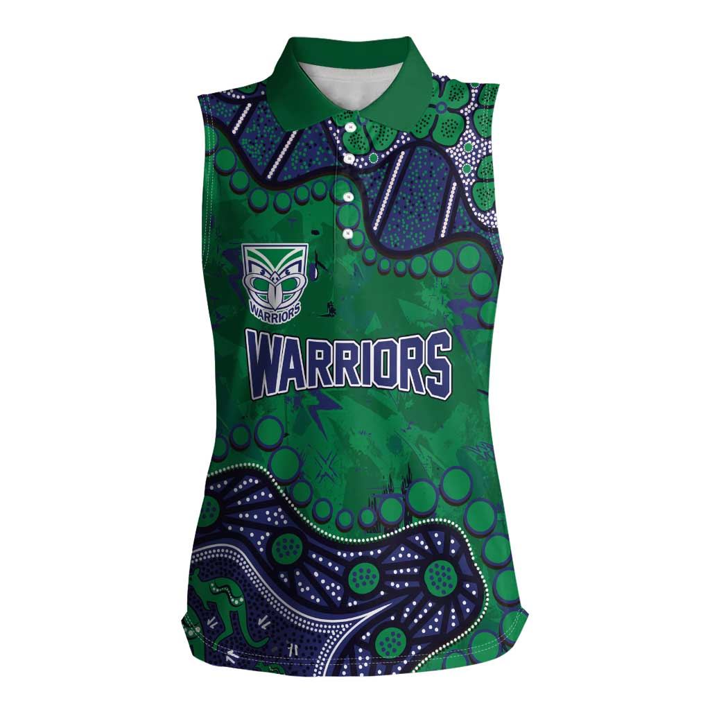 Personalized Newcastle Knights Women Sleeveless Polo Shirt Aboriginal Pattern with Graffiti Style Design