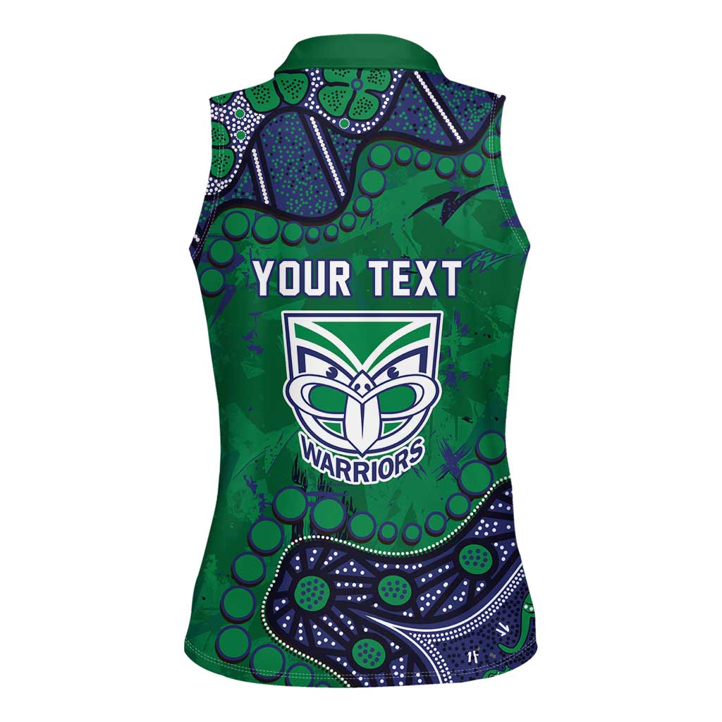 Personalized Newcastle Knights Women Sleeveless Polo Shirt Aboriginal Pattern with Graffiti Style Design