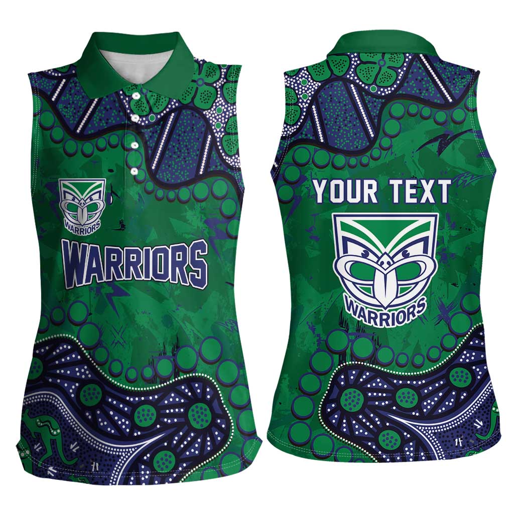 Personalized Newcastle Knights Women Sleeveless Polo Shirt Aboriginal Pattern with Graffiti Style Design