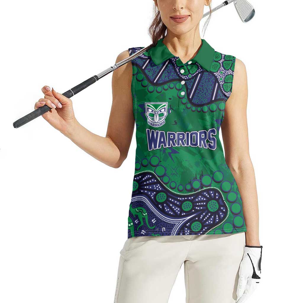 Personalized Newcastle Knights Women Sleeveless Polo Shirt Aboriginal Pattern with Graffiti Style Design