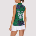 Personalized Newcastle Knights Women Sleeveless Polo Shirt Aboriginal Pattern with Graffiti Style Design