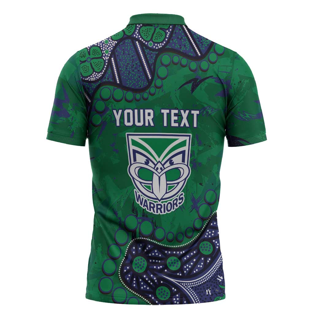 Personalized Newcastle Knights Zipper Polo Shirt Aboriginal Pattern with Graffiti Style Design