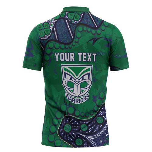 Personalized Newcastle Knights Zipper Polo Shirt Aboriginal Pattern with Graffiti Style Design