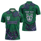 Personalized Newcastle Knights Zipper Polo Shirt Aboriginal Pattern with Graffiti Style Design