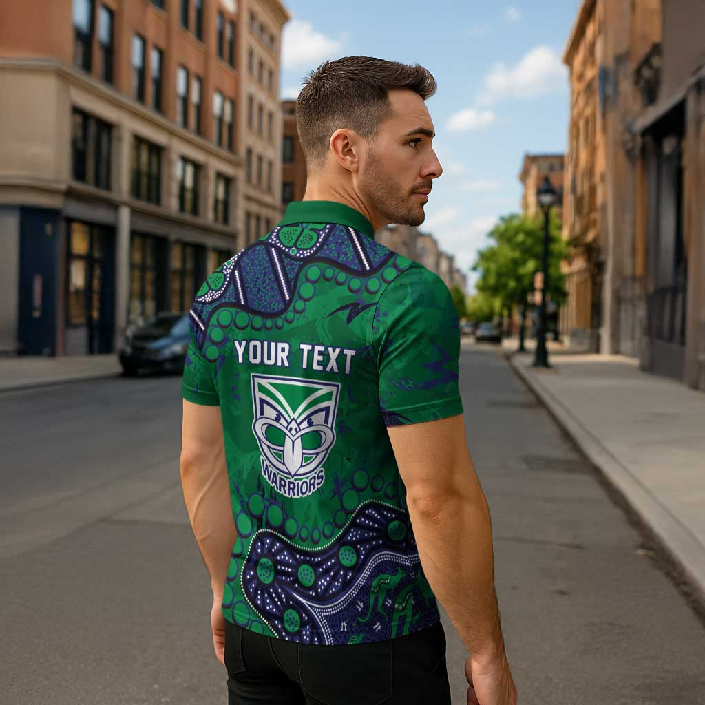 Personalized Newcastle Knights Zipper Polo Shirt Aboriginal Pattern with Graffiti Style Design