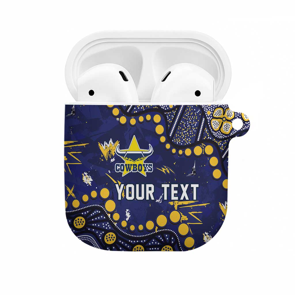 Personalized North Queensland Cowboys AirPods Case Aboriginal Pattern with Graffiti Style Design