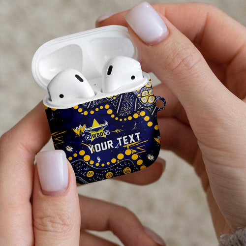 Personalized North Queensland Cowboys AirPods Case Aboriginal Pattern with Graffiti Style Design
