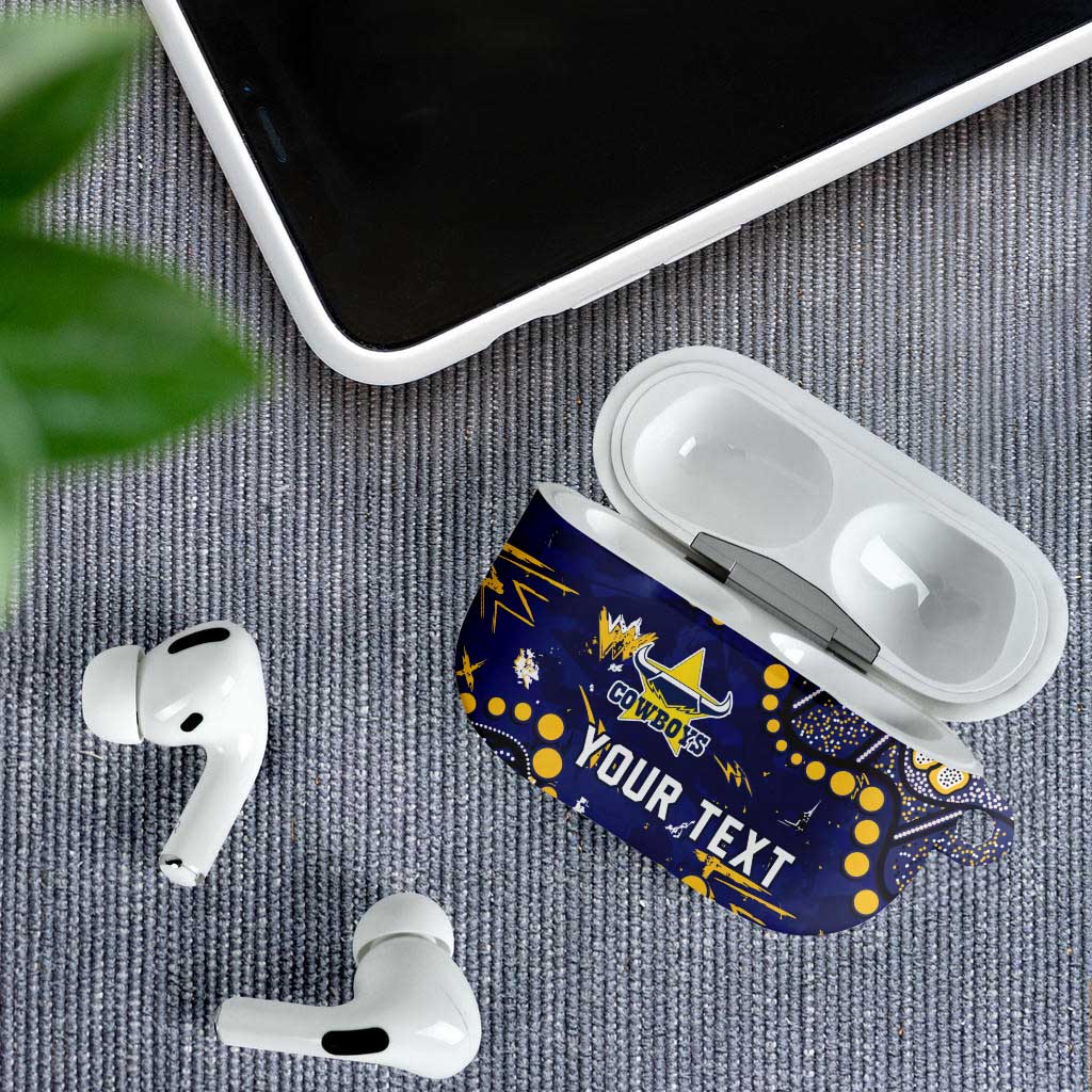 Personalized North Queensland Cowboys AirPods Case Aboriginal Pattern with Graffiti Style Design