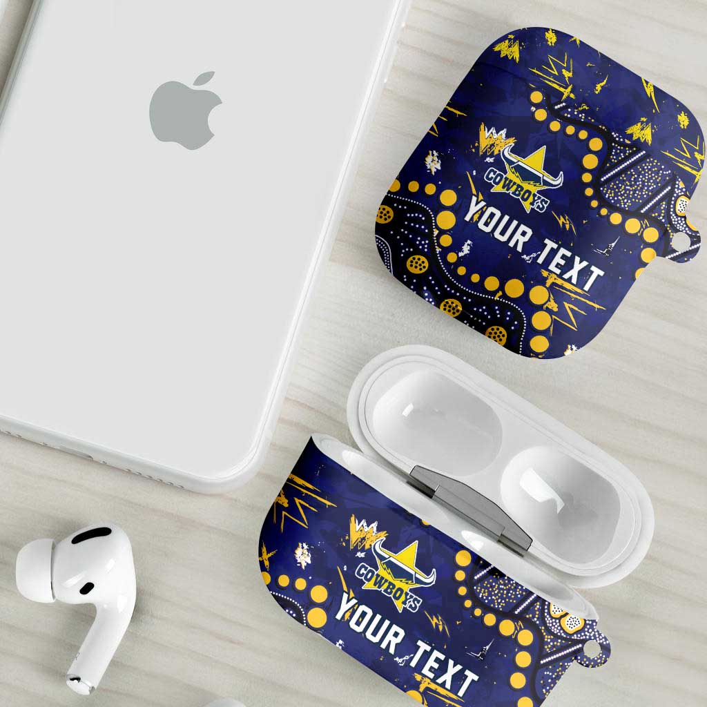 Personalized North Queensland Cowboys AirPods Case Aboriginal Pattern with Graffiti Style Design