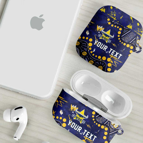 Personalized North Queensland Cowboys AirPods Case Aboriginal Pattern with Graffiti Style Design