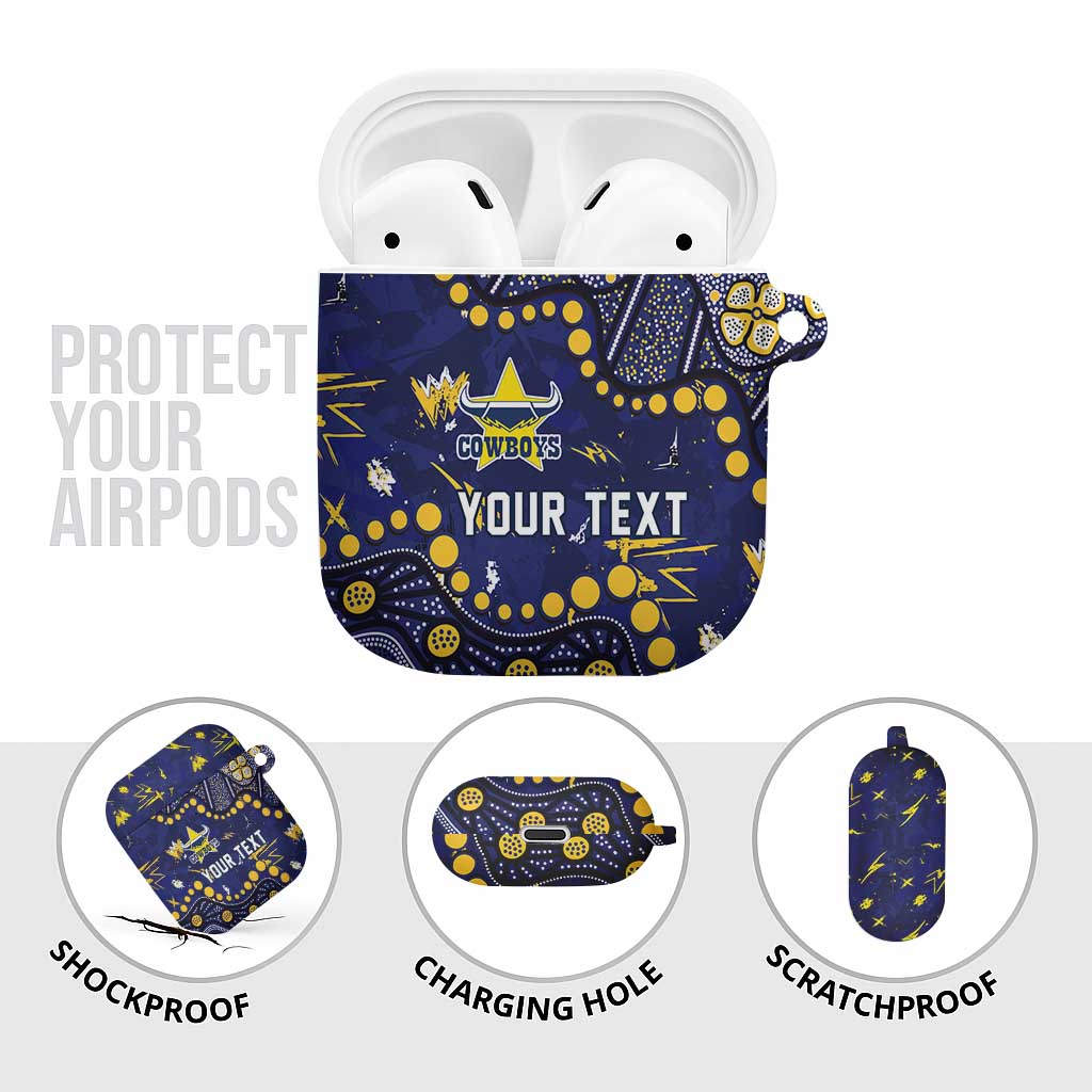 Personalized North Queensland Cowboys AirPods Case Aboriginal Pattern with Graffiti Style Design