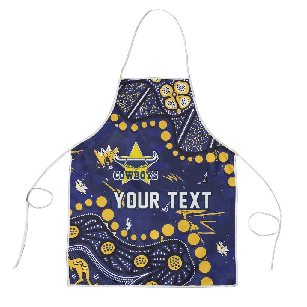 Personalized North Queensland Cowboys Apron Aboriginal Pattern with Graffiti Style Design
