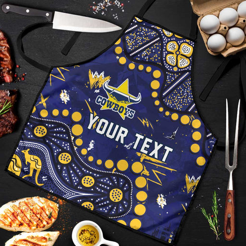 Personalized North Queensland Cowboys Apron Aboriginal Pattern with Graffiti Style Design