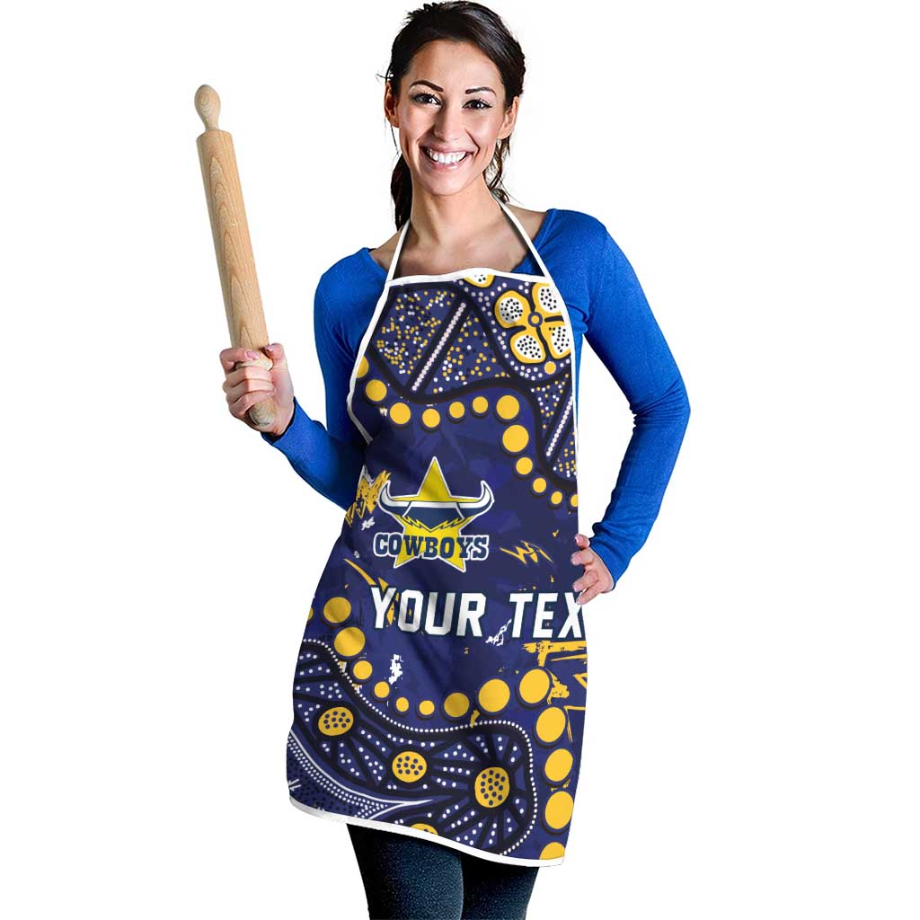 Personalized North Queensland Cowboys Apron Aboriginal Pattern with Graffiti Style Design