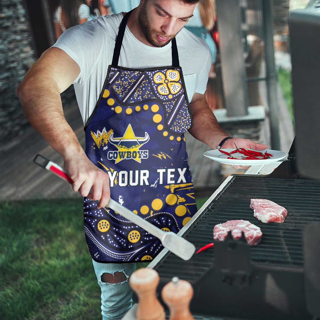 Personalized North Queensland Cowboys Apron Aboriginal Pattern with Graffiti Style Design