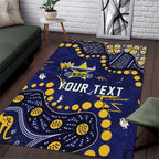 Personalized North Queensland Cowboys Area Rug Aboriginal Pattern with Graffiti Style Design