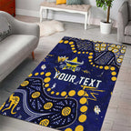 Personalized North Queensland Cowboys Area Rug Aboriginal Pattern with Graffiti Style Design