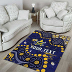 Personalized North Queensland Cowboys Area Rug Aboriginal Pattern with Graffiti Style Design