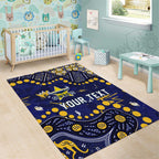 Personalized North Queensland Cowboys Area Rug Aboriginal Pattern with Graffiti Style Design