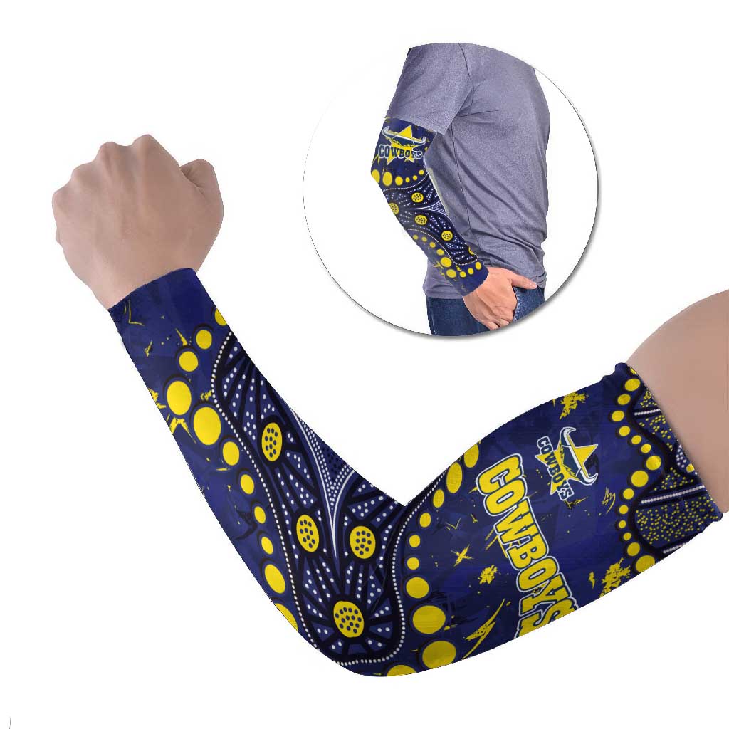 Personalized North Queensland Cowboys Arm Sleeves Aboriginal Pattern with Graffiti Style Design