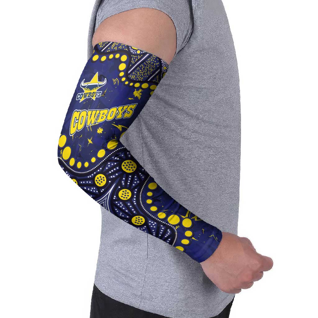 Personalized North Queensland Cowboys Arm Sleeves Aboriginal Pattern with Graffiti Style Design