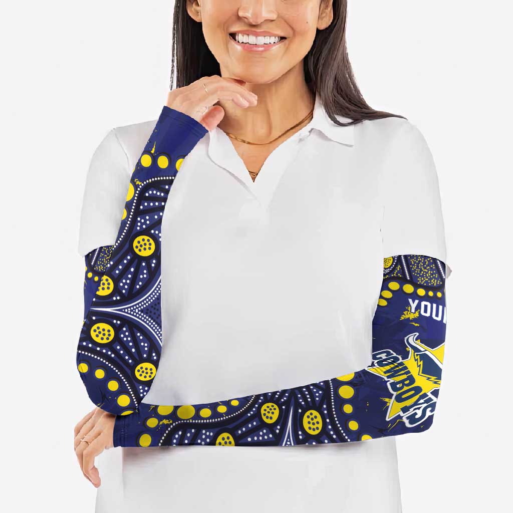 Personalized North Queensland Cowboys Arm Sleeves Aboriginal Pattern with Graffiti Style Design