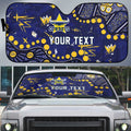 Personalized North Queensland Cowboys Auto Sun Shade Aboriginal Pattern with Graffiti Style Design