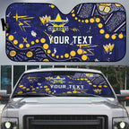 Personalized North Queensland Cowboys Auto Sun Shade Aboriginal Pattern with Graffiti Style Design