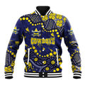 Personalized North Queensland Cowboys Baseball Jacket Aboriginal Pattern with Graffiti Style Design
