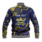Personalized North Queensland Cowboys Baseball Jacket Aboriginal Pattern with Graffiti Style Design
