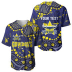 Personalized North Queensland Cowboys Baseball Jersey Aboriginal Pattern with Graffiti Style Design