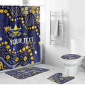 Personalized North Queensland Cowboys Bathroom Set Aboriginal Pattern with Graffiti Style Design