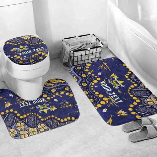 Personalized North Queensland Cowboys Bathroom Set Aboriginal Pattern with Graffiti Style Design
